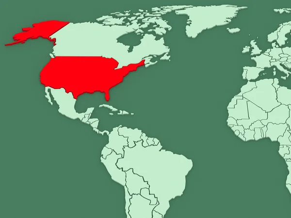 Mapa světů. Spojené státy americké. — Stock fotografie