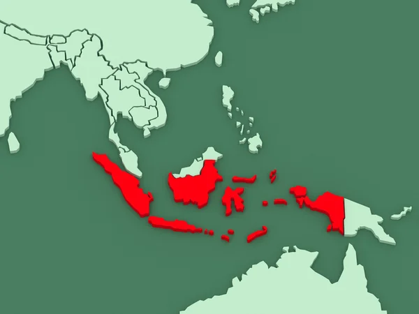 Mapa světů. Indonésie. — Stock fotografie