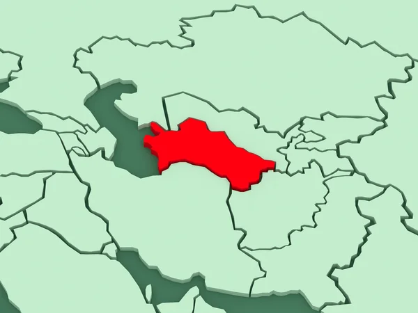 世界地图。土库曼斯坦. — 图库照片