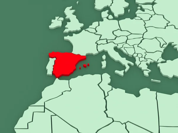 Карта миров. Испания . — стоковое фото