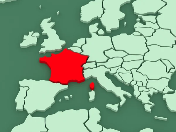 Weltkarte. Frankreich. — Stockfoto