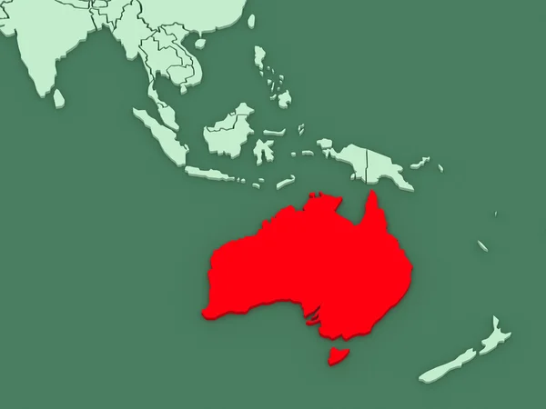 Kaart van werelden. Australië. — Stockfoto
