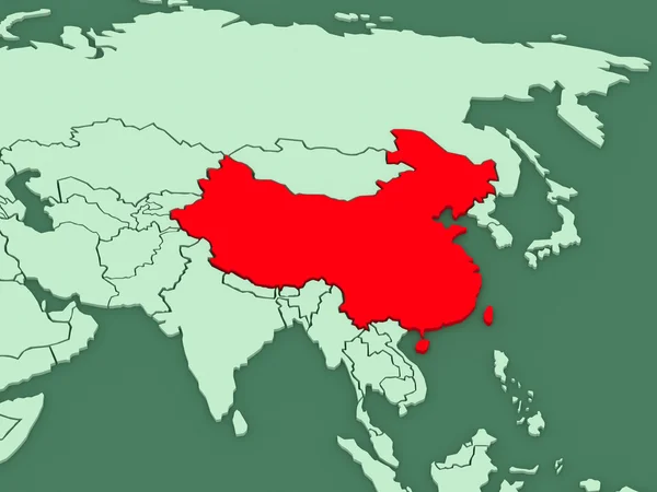 Mapa de mundos. China. . — Foto de Stock