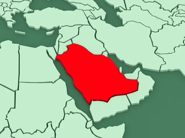 Mapa świata. Arabia Saudyjska. — Zdjęcie stockowe