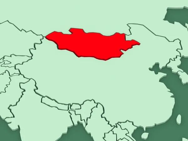 세계의 지도입니다. 몽골. — 스톡 사진