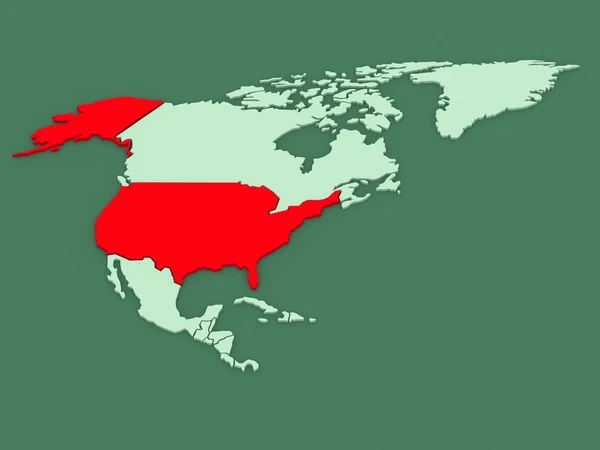 Mapa dos mundos. Estados Unidos . — Fotografia de Stock