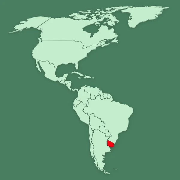 Karta över världar. Uruguay. — Stockfoto