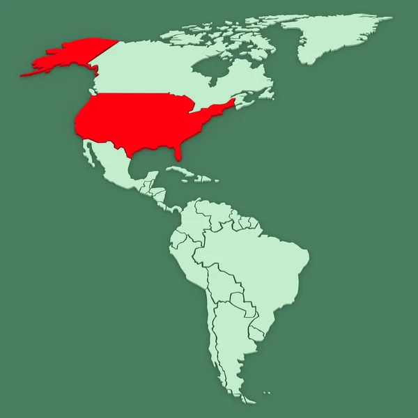 Mapa světů. Spojené státy americké. — Stock fotografie