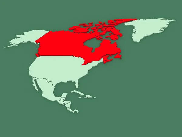 Dünya Haritası. Kanada. — Stok fotoğraf