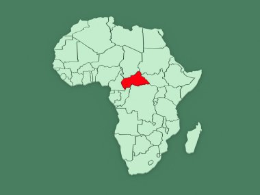 Dünya Haritası. Orta Afrika Cumhuriyeti.