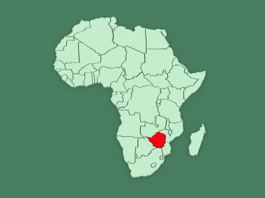 Dünya Haritası. Zimbabve.