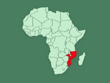 Dünya Haritası. Mozambik.