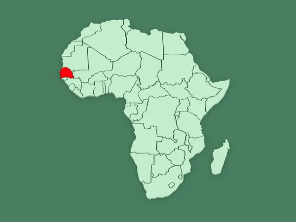 Mapa světů. Senegal. — Stock fotografie