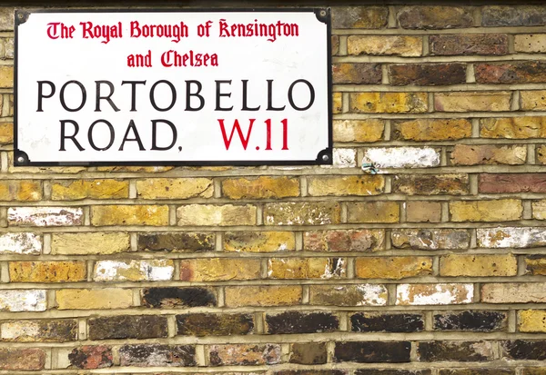 Portobello Road Sign-Notting Hill városában — Stock Fotó