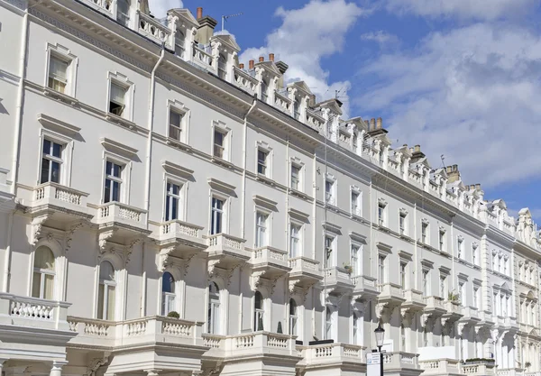 Georgische stucwerk front huizen in Londen — Stockfoto