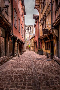 Troyes Fransa 'da bir sokak sahnesi