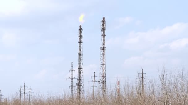 Brûleur à gaz de raffinerie — Video