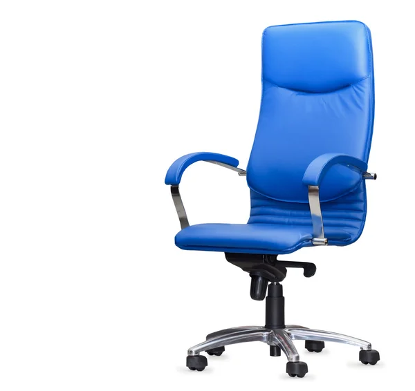 The office chair from bue leather. Isolated — Stock Photo, Image