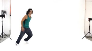 Genç breakdance eylem dans