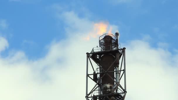 Brûleur à gaz de raffinerie — Video