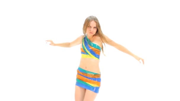 Jovem sexy dança feminina — Vídeo de Stock