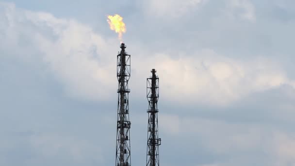 Brûleur à gaz de raffinerie — Video