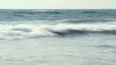 güzel mavi okyanus dalgası, goa, Hindistan