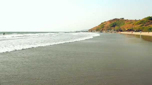 India Goa Vagator spiaggia febbraio 20, 2013. Vista sul mare — Video Stock