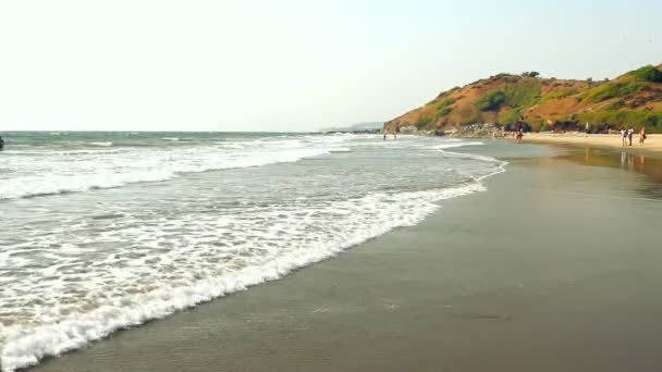 India Goa Vagator beach February 20, 2013. Seaside view — Stock Video