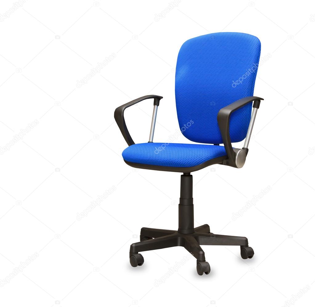 The blue office chair.
