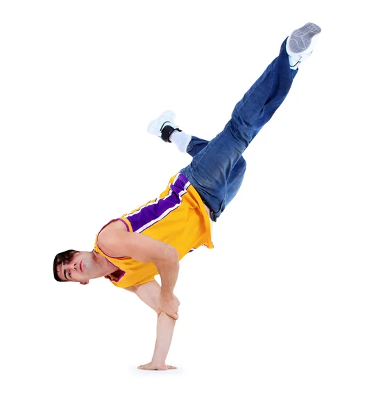 Teenager dancing break dance in action — Stock Photo, Image