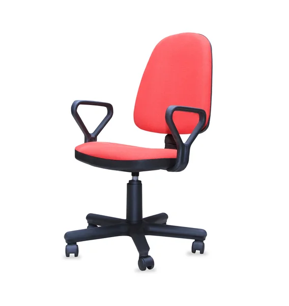Cadeira de escritório vermelho isolado sobre branco — Fotografia de Stock