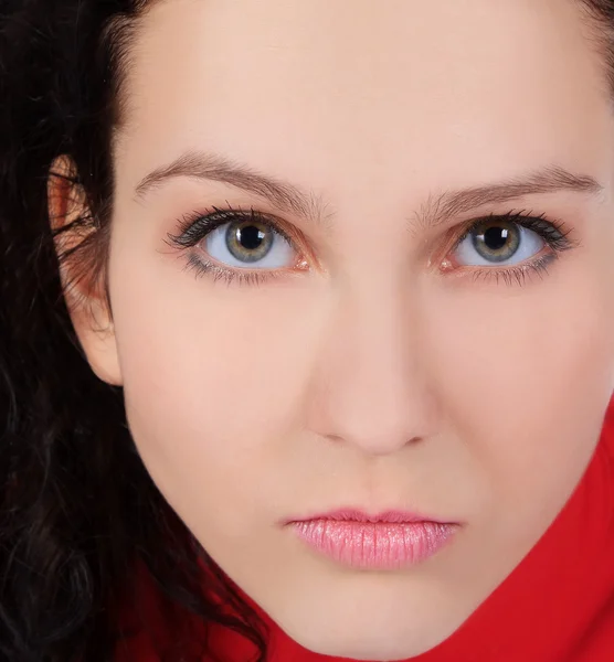 Retrato close-up de jovem bela mulher — Fotografia de Stock