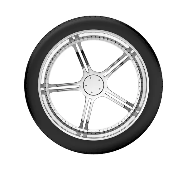 Beautiful car wheel on white background — Stock Photo, Image