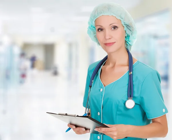Medical doctor woman in the hospital Stock Picture
