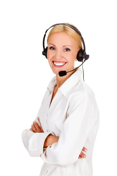 Cheerful call center operator — Stock Photo, Image