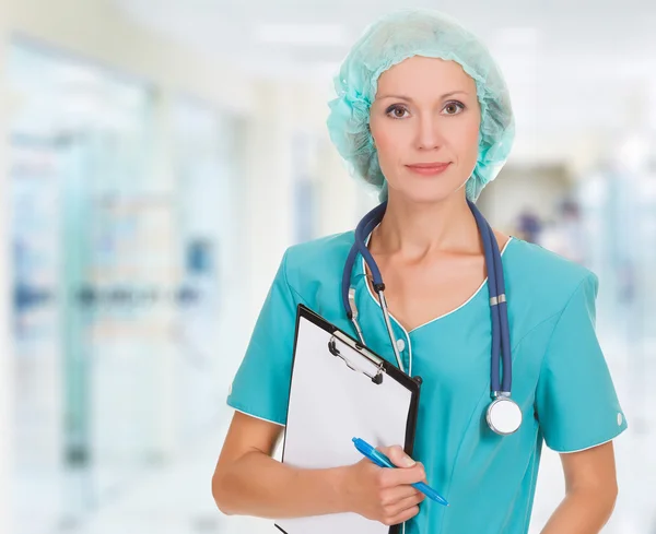 Medical doctor woman in the hospital Stock Picture