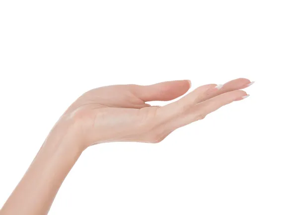 Ręka kobiety odizolowana na biało — Zdjęcie stockowe