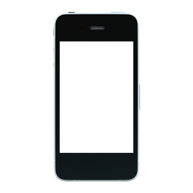izole beyaz zemin üzerine siyah smartphone