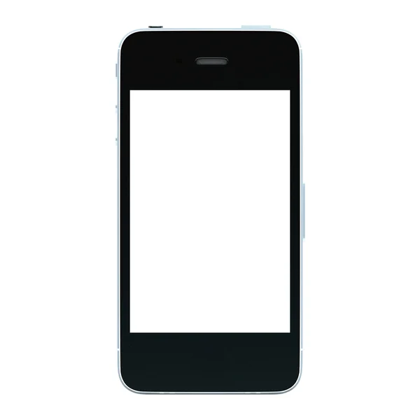 孤立在白色背景上的黑色智能手机 — 图库照片