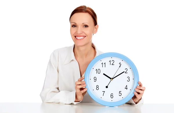 Woman with a clock Stock Image
