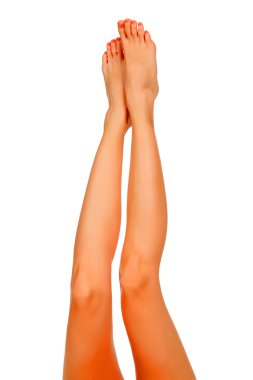 Beyaz arka plan üzerinde izole mükemmel kadın bacakları