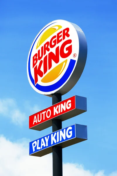 Burger rei sinal de estrada — Fotografia de Stock