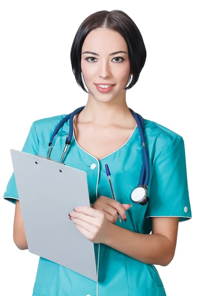 Mujer doctora sonriendo — Foto de Stock