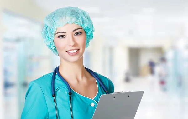 Woman doctor in a hospital — Stock Photo, Image