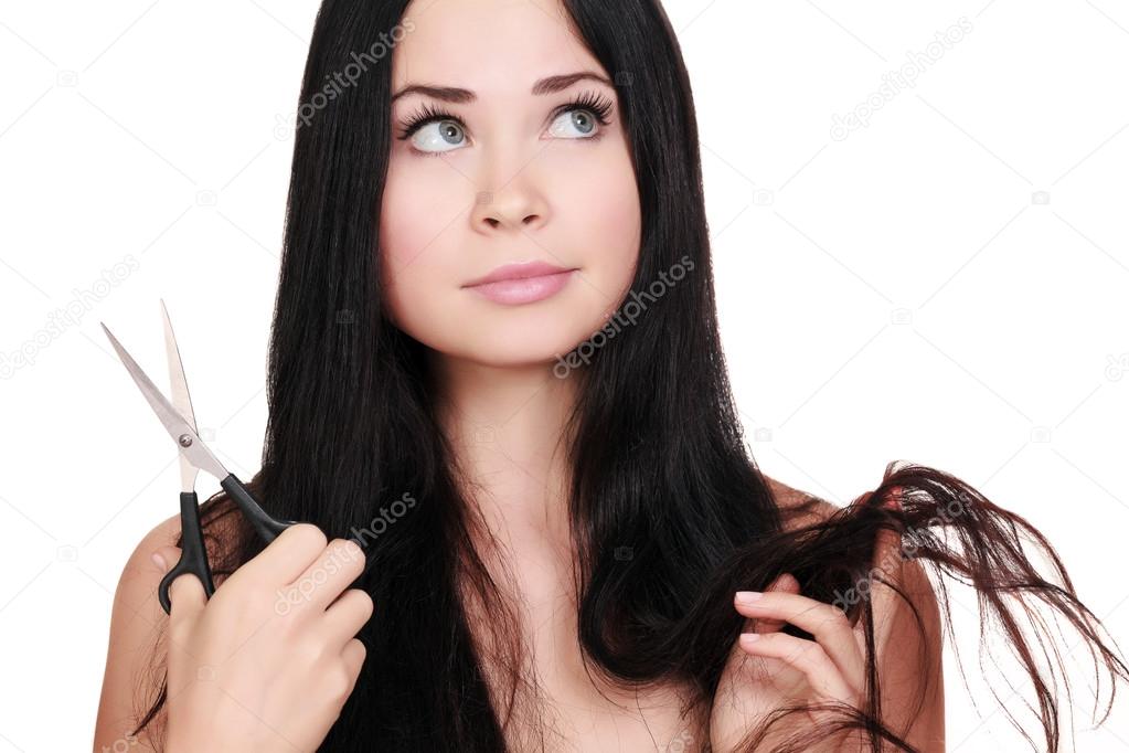 Woman with scissors