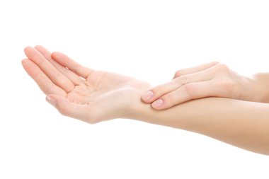 beyaz izole nabız ölçme