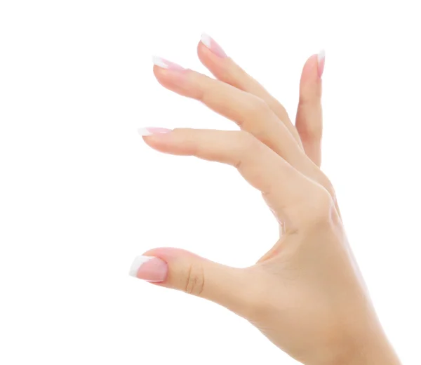 Mão feminina contra um fundo abstrato — Fotografia de Stock