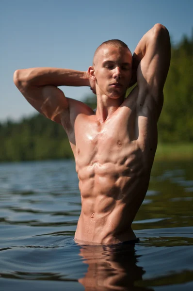 Model na jezeře — Stock fotografie