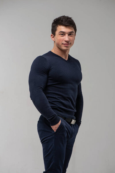 Fitness male model in studio